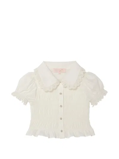 Tutu Du Monde Kids' Brigitte Lace Collar Blouse In White