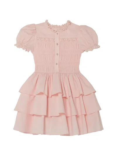Tutu Du Monde Kids' Brigitte Ruffled Tiered Dress In Pink