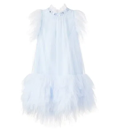 Tutu Du Monde Kids' Cannes Sequined Ruffled Tulle Dress In Blue