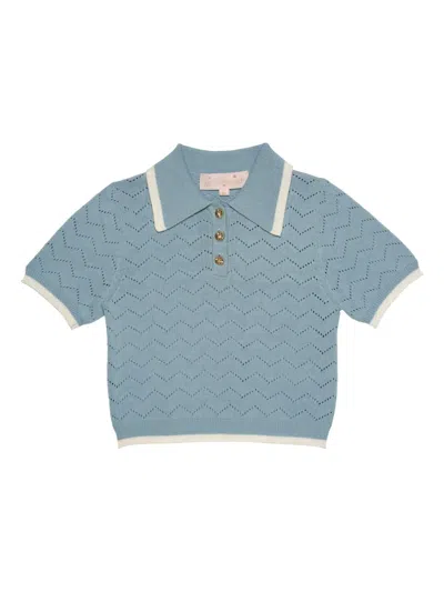 Tutu Du Monde Kids' Chelsea Knitted Polo Top In Blue
