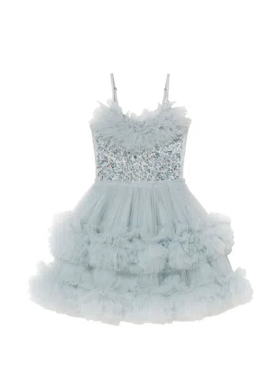 Tutu Du Monde Coastal Glow Sequin-embellished Ruffled Dress In Blue