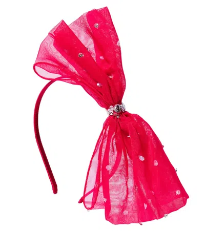 Tutu Du Monde Kids' Crystal-embellished Bow Headband In Pink