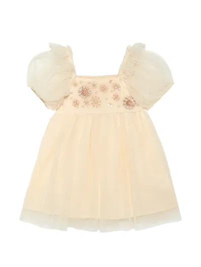 Tutu Du Monde Babies' Daffodil Dream Bead-embellished Tulle Dress In Yellow
