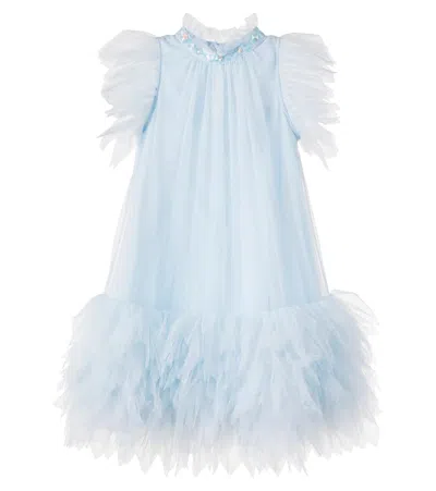 Tutu Du Monde Kids' Dahlia Embellished Tulle Dress In Blue