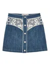 Tutu Du Monde Daisy Lace-panel Denim Skirt In Blue