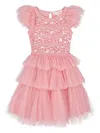 Tutu Du Monde Daphne Sequin-embellished Tiered Tulle Dress In Pink