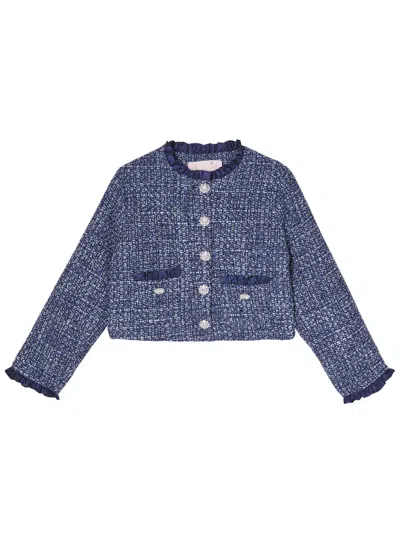 Tutu Du Monde Kids' Dreamtide Tweed Jacket In Blue