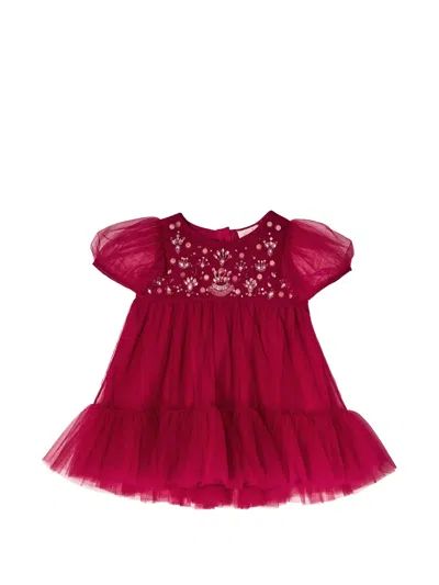 Tutu Du Monde Babies' Embellished Flared-skirt Dress In Red