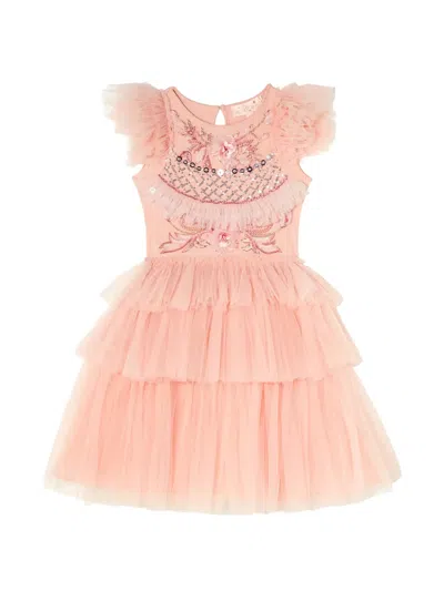 Tutu Du Monde Kids' Embellished Tiered Dress In Pink