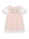 Tutu Du Monde Embellished Tiered Tulle Dress Set In Pink