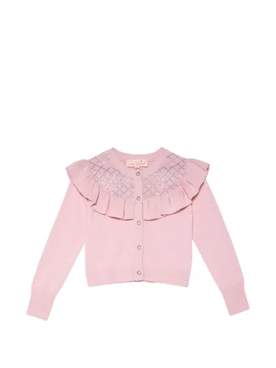 Tutu Du Monde Kids' Emma Ruffle-trimmed Cardigan In Pink