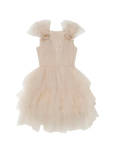 Tutu Du Monde Kids' Etching Tutu Sequin-embellished Ruffled Dress In Pink