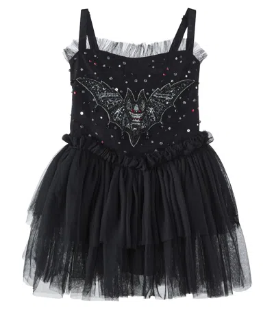 Tutu Du Monde Kids' Kleid Fangtastic Aus Tüll Mit Pailletten In Black