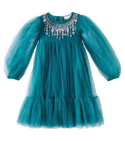 Tutu Du Monde Kids' First Frost Cotton Jersey And Tulle Dress In Green