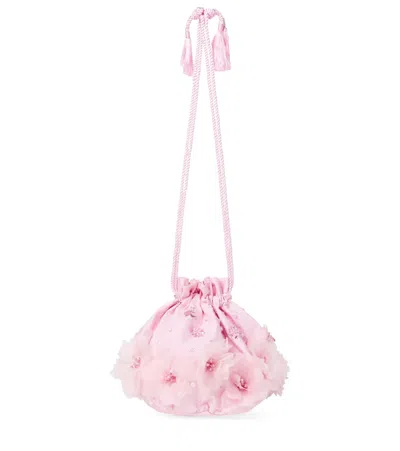 Tutu Du Monde Kids' Floral-appliqué Embellished Shoulder Bag In Pink