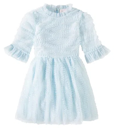 Tutu Du Monde Kids' Froufrous Embellished Tulle Dress In Blue