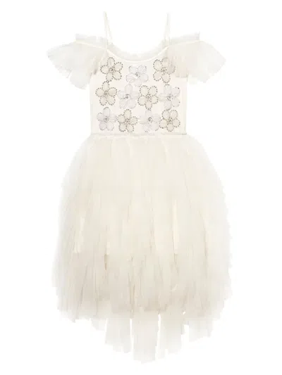 Tutu Du Monde Kids' Gallery Embroidered Tutu Dress In Milk