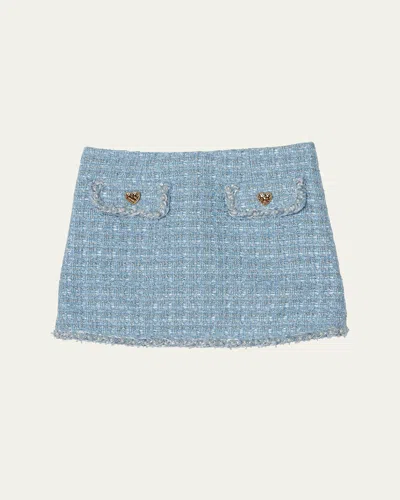Tutu Du Monde Kids' Girl's Aubazine Tweed Embellished Skirt In Blue Sky