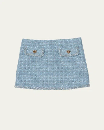 Tutu Du Monde Kids' Girl's Aubazine Tweed Embellished Skirt In Blue Sky