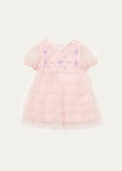 Tutu Du Monde Kids' Girl's Bebe Embellished Lattice Tulle Dress In Heavenly Pink