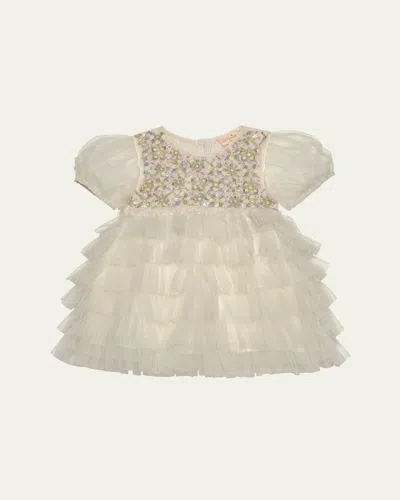 Tutu Du Monde Kids' Girl's Bebe Meadow Embellished Tulle Dress In Neutral