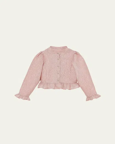 Tutu Du Monde Kids' Girl's Dolly Frilled Brocade Jacket In Pink