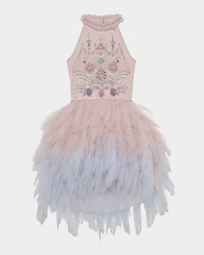 Tutu Du Monde Kids' Girl's Floral Fete Embellished Tutu Dress In Pink