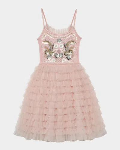 TUTU DU MONDE GIRL'S GOLDEN DAISIES SEQUINED EMBROIDERED TUTU DRESS