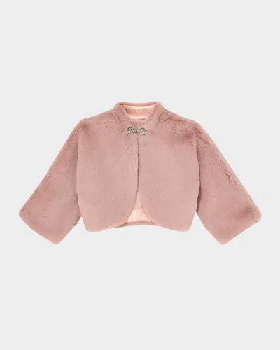 Tutu Du Monde Kids' Girl's Promenade Faux Fur Bolero Jacket In Brown