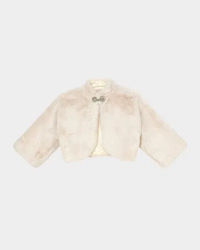 Tutu Du Monde Kids' Girl's Promenade Faux Fur Bolero Jacket In White