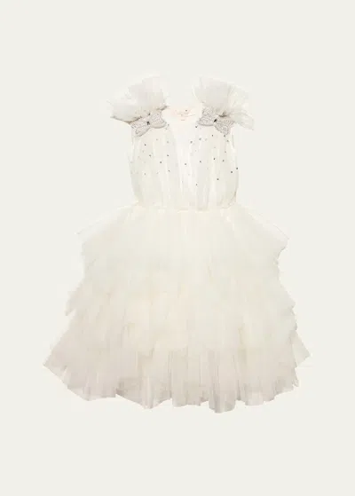 Tutu Du Monde Kids' Girl's Rumi Embellished Tiered Tutu Dress In Milk