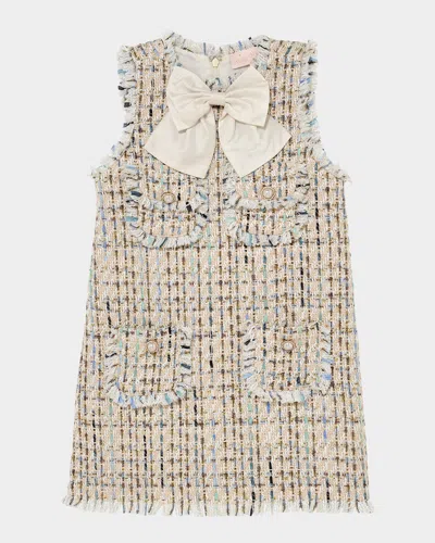 Tutu Du Monde Kids' Girl's Texas Hold 'em Sleeveless Tweed Dress In Brown