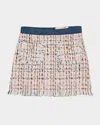 Tutu Du Monde Texas Tweed Frayed-hem Skirt In Pink