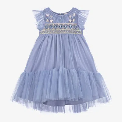 Tutu Du Monde Kids'  Girls Blue Beaded Tulle Dress