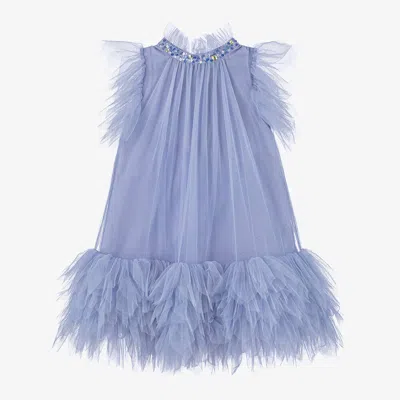 Tutu Du Monde Kids'  Girls Blue Ruffled Tulle Dress