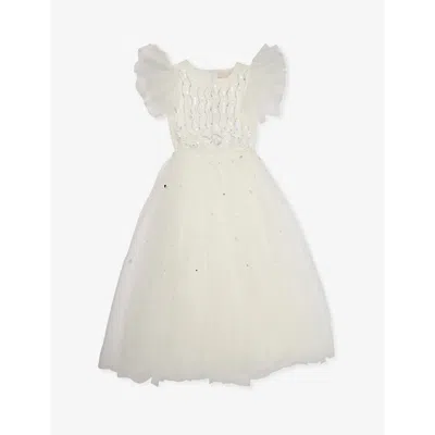 Tutu Du Monde Girls Milk Kids Wisteria Sequin-embellished Cotton-jersey Dress 4-11 Years