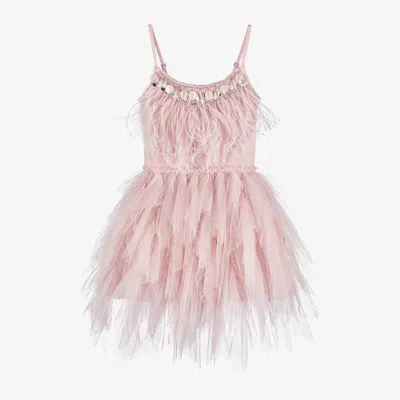 Tutu Du Monde Kids'  Girls Pink Feather & Bead Tulle Dress