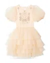 Tutu Du Monde Embellished Tulle Dress In Mother Of Pearl