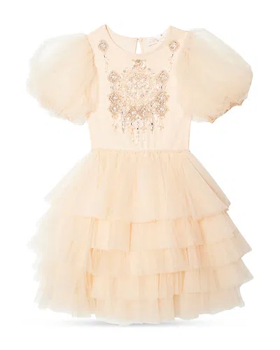 Tutu Du Monde Kids' Embellished Tulle Dress In Mother Of Pearl