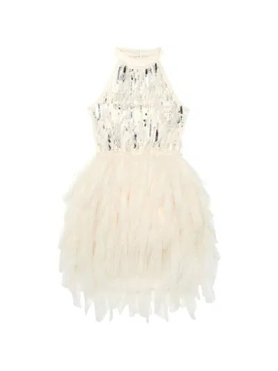 Tutu Du Monde Kids' Glacier Grace Sequin-embellished Dress In Neutral