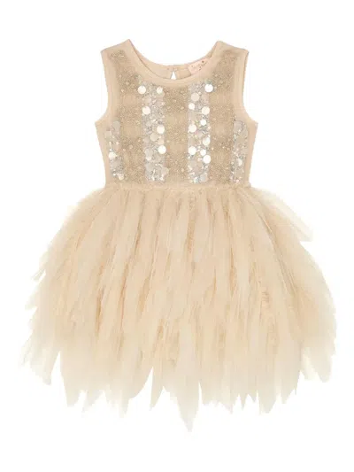 Tutu Du Monde Babies' Glitz Sequin-embellished Dress In Neutral