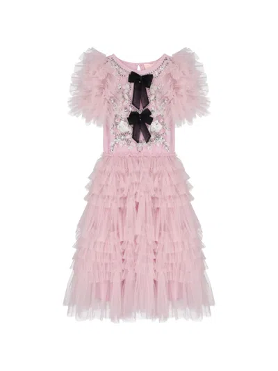 Tutu Du Monde Kids' 그레타 시퀸 장식 러플 드레스 In Pink