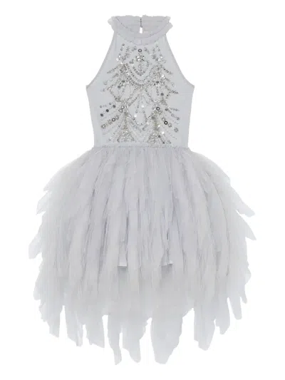 Tutu Du Monde Kids' Hall Of Mirrors Embellished Dress In White
