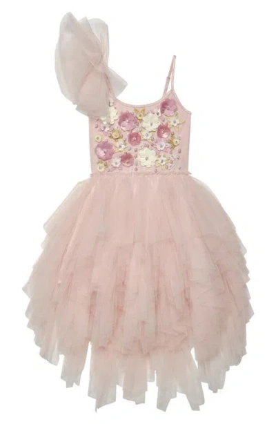 Tutu Du Monde Kids' Garden Grace Floral Embellished Tiered Tutu Party Dress In Heavenly Pink