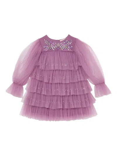 Tutu Du Monde Kids' Lady Violet Embellished Tiered Dress In Pink