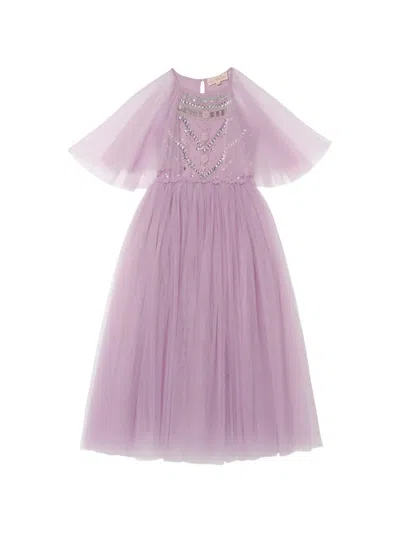 Tutu Du Monde Kids' Lina Embellished Flutter Dress In Purple