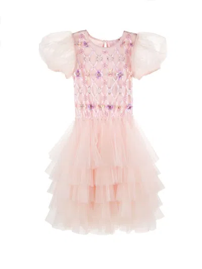 Tutu Du Monde Kids' Little Girl's & Girl's Fairytale Gala Floral Lattice Tutu Dress In Heavenly Pink