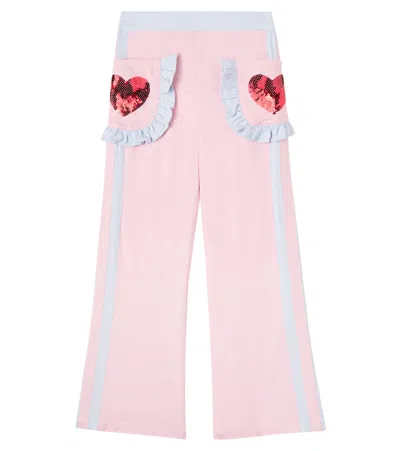 Tutu Du Monde Kids' Lone Star Embellished Ruffled Flared Pants In Pink