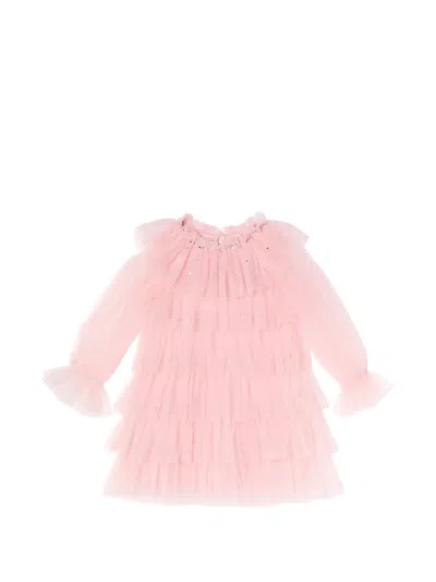 Tutu Du Monde Kids' Luminous Midi Tiered Tulle Dress In Pink