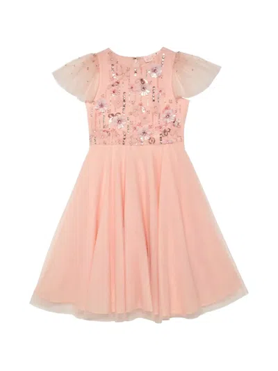 Tutu Du Monde Kids' Marilyn Floral-embellished Tulle Dress In Pink
